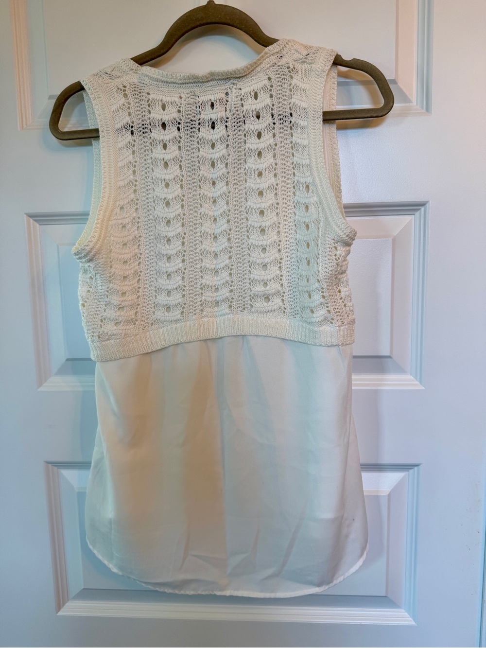Anthropologie Skies Are Blue Women’s Cream Open-Knit Sweater - Picture 4 of 8